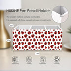HUKINE Red Ladybug Pen Holder for Desk Decoration, Ladybug Gifts for Women Wooden Box Sign Pencil Holder Organizer for Home Office Desk Accessories, Lady Bug Gifts