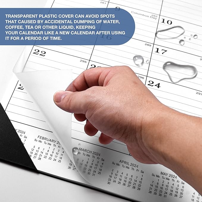 Desk Calendar 2026 Large 22x17,January 2026 to June 2027,Desk calendar 2026, Calendar 2026 with PVC Cover,Round Holes& NOTES List (Black),18 Months -3 PACK 2026 Desk Calender.