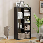 Jpiziso 7 Cube Storage Organizer, Cube Shelf with Heavy-Duty Thick Boards, 25.12" L x 9.37" W x 48.74" H, Smooth Easy-Clean Panels, Simple Assembly, for Living Room Bedroom Office, Black