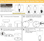 GO&SO White Textured Drum lampshade Medium Lamp Shade 13" Top x 13" Bottom x 10" High (Spider) Modern Linen Lamp Shades for Table Lamp Bedside Lamp Natural Linen Replacement Assembly is Required