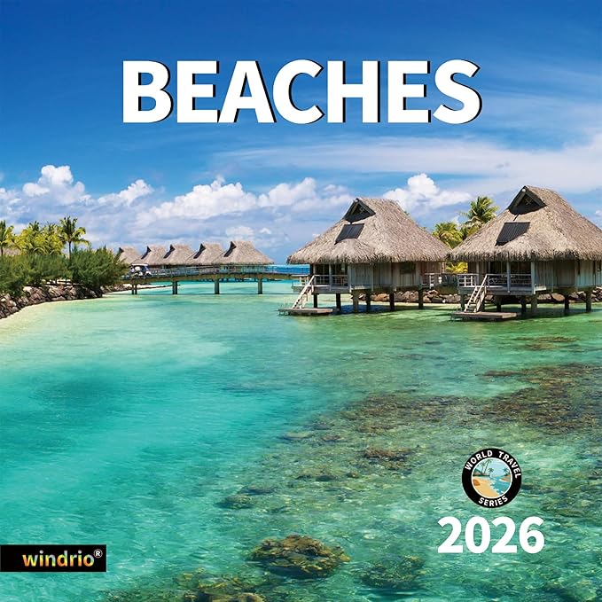 2026 Wall Calendar,Calendar 2026, January 2026 - December 2026, Wall Calendar BEACHES, 12" x 24" Opened,Full Page Months Thick & Sturdy Paper for Calendar Organizing & Planning