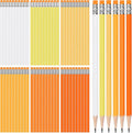 TecUnite 120 Pcs #2 HB Pencils with Eraser No 2 Unsharpened Wooden Hexagonal Pencils for Adults Gifts for School Exam art Learning Office Sketching(Orange Series)