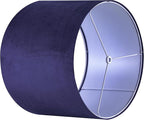 GO&SO Dark Blue Velvet Drum Lamp Shade Set of 2 Medium 13" Top x 13" Bottom x 10" High(Spider) Modern Lamp Shades for Table Lamps & Bedside Lamp Replacement Lampshade Required Assembly
