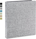 Vienrose 3 Ring Binder 1 Inch Round Rings with Linen Fabric Cover, Fits 8.5 x 11 Inch Paper, Durable Organizer for School, Office, Home, Recipes, Grey
