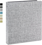 Vienrose 3 Ring Binder 1 Inch Round Rings with Linen Fabric Cover, Fits 8.5 x 11 Inch Paper, Durable Organizer for School, Office, Home, Recipes, Grey