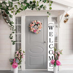 Tall Outdoor Welcome Sign for Front Door, 6ft White Welcome Sign,Rustic Tall Welcome Sign for Front Porch Decor, Modern Farmhouse Welcome Porch Sign Wood Vertical Decor, Fall Porch Decor for The Home