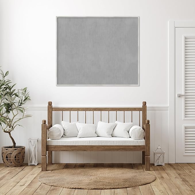 Amanti Art Silver Framed Magnetic Board 41x49 Oversize Vision Board for use with Magnets, 100% Metal Sheet to Display Items as Office Decor or for Home Organization in mudroom, Kitchen or Kids Room