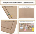 Foldable 72x 48 Inches Large Bulletin Board for Wall, Decorative Picture Display Felt Board with Self-Adhesive Tape for School, Home, Kitchen & Office Walls, Includes 30 Pins, Oatmeal