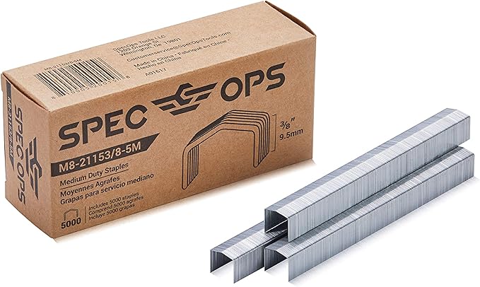 Spec Ops Tools 3/8" Staples for M8 & M8E Plier Stapler, 5,000 Pack, 3% Donated to Veterans, Silver