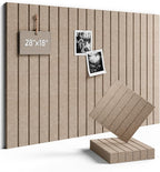 Fluxynara Felt Bulletin Board Tiles -28"x18" with 40 Adhesive Tabs, Cork Board Alternative for Office Decor, Push Pin Board Wall Organizer 6-Pack (Taupe)