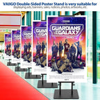 VAIIGO 2Pack Poster Stand for Display, Heavy Duty Floor Standing Sign Holder, Double-Sided Poster Board Stand, Adjustable Height Up to 80 inch, Outdoor Banner Stand for Board & Foam Display, Black