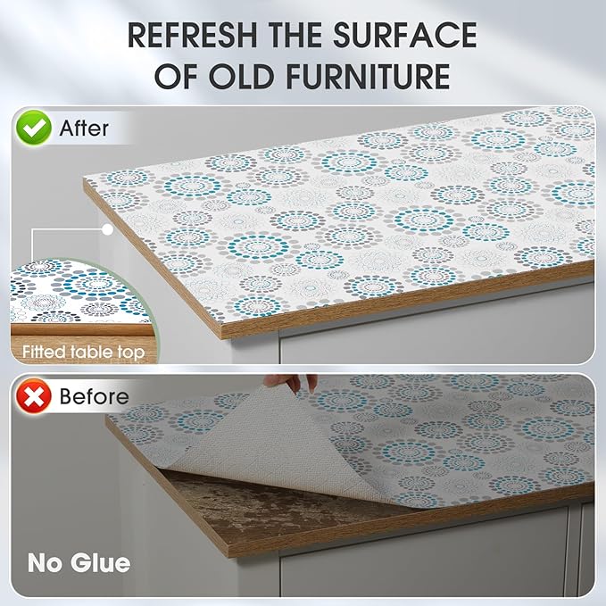 ALIUNI Drawer and Shelf Liner, Non-Slip Kitchen Cabinet Liners Non-Adhesive Thick Strong Grip Waterproof Washable Mats Protect Dresser Shelves Cupboard Bathroom Cabinets, Spiral, 24 in X 10 FT