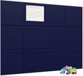 Neatsure Large Cork Board for Wall, 48" x 36" Bulletin Board with Pushpins, 12 Panels Felt Tiles Tack Push Pin Board for Office, Dark Blue