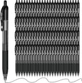 ParKoo Black Gel Pens, 100 Pack Quick Dry Retractable Medium Point 0.7mm Rollerball Gel Ink Pens Smooth Writing with Comfort Grip for Middle and High School Office Home