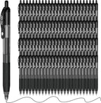 ParKoo Black Gel Pens, 100 Pack Quick Dry Retractable Medium Point 0.7mm Rollerball Gel Ink Pens Smooth Writing with Comfort Grip for Middle and High School Office Home