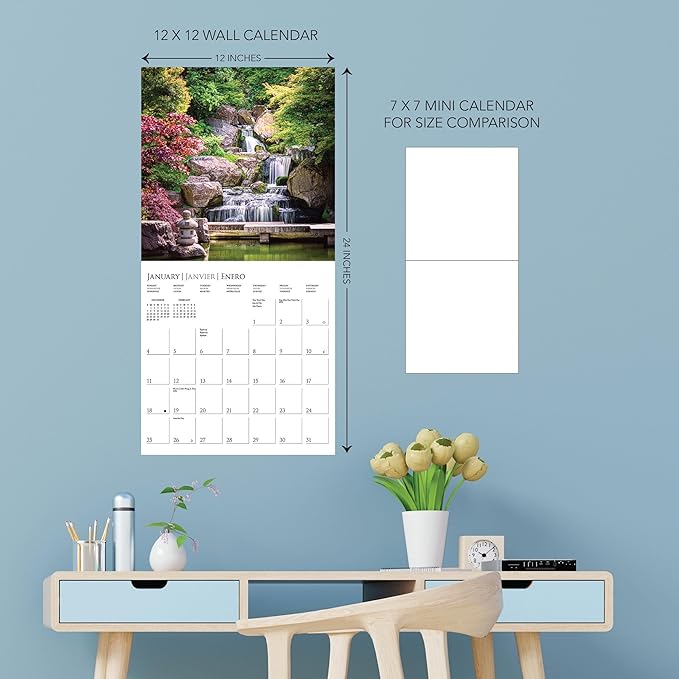 Graphique 2026 In the Garden Wall Calendar | 12” x 12” | Thick Paper | Home & Office Organizer | Large Monthly Grid | 3 Languages & Marked Holidays | 4 Month Preview Page for 2027