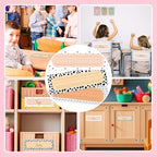 30 Name Tags for Classroom Cubbies, 3x9 in Cow Print Name Plates for Desks, Classroom Must Haves for Teachers Elementary - A04