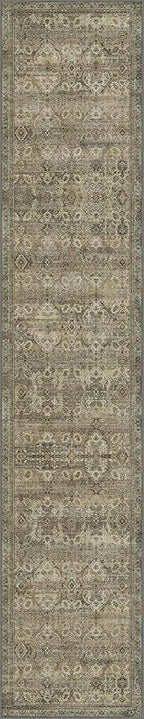 GENIMO 2x10 Runner Rugs for Hallway, Machine Washable Non Slip Vintage Rugs, Low Pile Lightweight Soft Print Rug for enrtyway, Corridor, Home Office, Kitchen, Green Khaki
