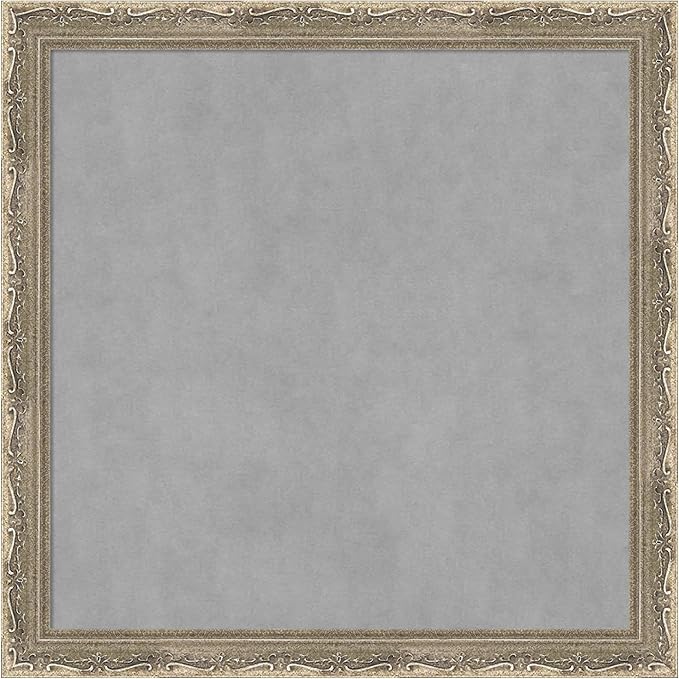 Amanti Art Silver Framed Magnetic Board 14x14 X-Small Vision Board for use with Magnets, 100% Metal Sheet to Display Items as Office Decor or for Home Organization in mudroom, Kitchen or Kids Room