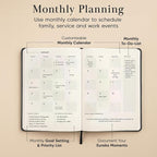 Mantra Planner 2026 Planner, Daily Journal & Gratitude Journal All-In-One with To Do List, Self Care Prompts & Habit Tracker - 7 x 10 - Black