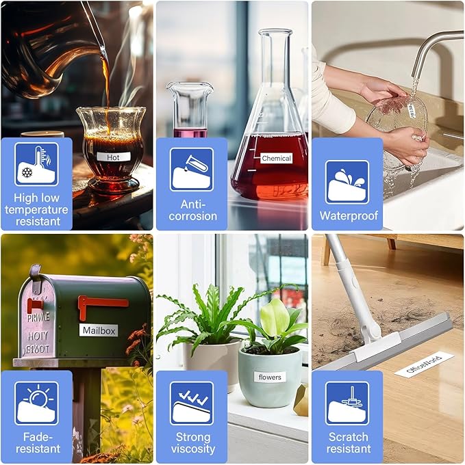 6pack 12mm 0.47'' TZe TZ Tape Laminated White Label Maker Tape Replacement for Brother P Touch Label Tape TZe-231 TZe231 Compatible with Brother PT-D210 PT-D220 PT-H110 PT-D410 PT-P710BT