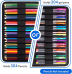 YOUSHARES 300 Slots Color Pencil Case - Pen Case Organizer with Handy Wrap & Zipper, Multilayer Holder for Prismacolor Colored Pencils & Gel Pen (Rainforest)