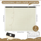 Fainne 3 Pcs Large Engineering Graph Paper Pad Giant Drafting Pad Blueprint Sketching Graph Paper Engineer Architect Designer Mathematician Draftsman (Beige, Brown, 22x17 inches)