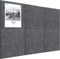 Large Cork Board Alternative 36" X 24" Bulletin Board - 6 Pack Removable Felt Wall Tiles, Cork Wall Tiles Bulletin Board Home Office Essentials - Dark Gray