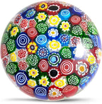 EUSTUMA Hand Blown Glass Flower Figurine,Glass Paperweight for Birthday Gift