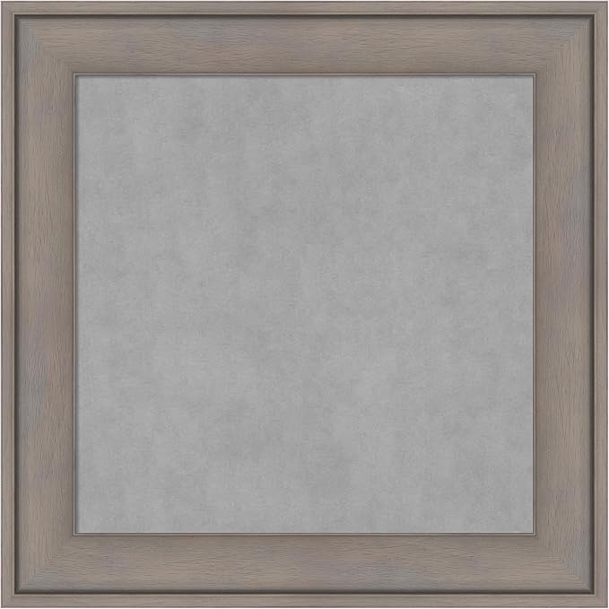 Amanti Art Grey Framed Magnetic Board 15x15 X-Small Vision Board for use with Magnets, 100% Metal Sheet to Display Items as Office Decor or for Home Organization in mudroom, Kitchen or Kids Room