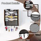 PAG-Mass Wall File Organizer With Hooks, 5 Tier Mesh Mail Organizer Wall Mounted,Hanging File Organizer,Magazine Holder for Documents,Magazine,Literature,File,Mails,Envelopes