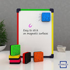 Scribbledo 6 Pack Magnetic Dry Erase Erasers - Assorted Colors, Magnetic, Smudge Free for Kids, Students, Classroom, Home, School, Office