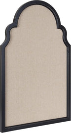 Kate and Laurel Hogan Farmhouse Framed Arch Fabric Pinboard, 24 x 36, Black, Decorative Bulletin Board with Moroccan Arch and Linen Fabric Pinning Surface for Wall