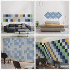 Amantech 12 Pack Acoustic Panels Self Adhesive Sound Proof Foam, High Density Sound Acoustic Panel, 12X12X0.4 Inch Square Panels in Home, Office, Reccording Room, Studio,and more(Blue Gray)