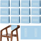 Buryeah 12 Pcs Reserved Seating Signs for Chairs Church Pew Reserved Chair Signs Placeholder with Printed Words for Weddings Parties Celebrations Receptions Church or Event (Dusty Blue)