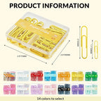 NEEWAY Colorful Paper Clips Assorted Sizes, Small and Large Paper Clips, 210 Count, 3 Pack of 70 (Yellow)