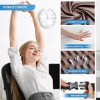 Lofty Aim Memory Foam Lumbar Support Cushion Relieves Lower Back Pain for Car Seat, Office Chair, and Wheelchair, 4D Mesh, Brown