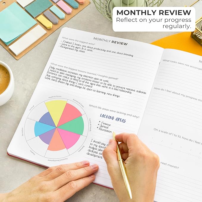 Clever Fox Planner PRO – Weekly & Monthly Life Planner to Increase Productivity, Time Management and Hit Your Goals, 8.5x11″ (Red)