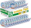 WOSWEL Tape Refills with Dispenser, 24 Roll Invisible Tapes, 3/4 Inch X 1000 in, Gift Wrapping Tapes Supplier for Valentine's Day Home School Office Use