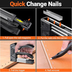 Preciva Self-Adjusting Staple Gun Kit- Heavy Duty Manual Stapler with 1800 Staples & Staple Remover | for Wood, Carpentry, Upholstery, DIY Furniture