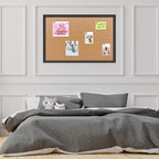 Yunihome Cork Bulletin Board, 48x31.5 Inches Hanging Cork Board Wooden Framed with Pins for Wall, Dorm Room, Office, Home Decor – Natural Cork & Black Frame
