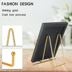 Decolore 6 inch 3 Pack Gold Metal Display Stands Plate Stands Plate Holder Display Stands for Picture, Decorative Plate, Book, Photo Easel, Artistic Work