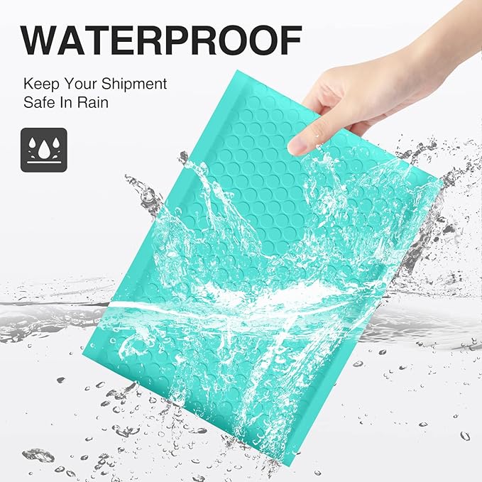 UCGOU Bubble Mailers 9.5x14.5 Inch Teal 25 Pack Poly Padded Envelopes Large #4 Mailing Packages Opaque Packaging Postal Self Seal Adhesive Waterproof Boutique Shipping Bags for Clothes