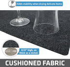 Drymate Premium Luxury Shelf & Drawer Liner, Thick Cushioned Fabric, Non-Adhesive, Absorbent, Waterproof, Slip-Resistant, Liners for Kitchen Cabinets, Cupboards (USA Made)(11”x50”)(2-Pack)(Charcoal)
