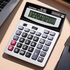 YEBMoo 12 Digit Desktop Calculator with Large LCD Display and Sensitive Button, Dual Solar Power and Battery, Standard Function for Office (YE1200v)