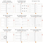 Undated Luxurious Weekly & Monthly Planner to Increase Productivity Hit Your Goals, Organizer Notebook Gratitude Journal Time Management Start Anytime, A5, Lasts 1 Year