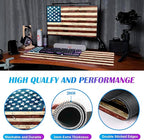 American Flag Wood Grain Computer Keyboard Pad, Cute Ladies' Office and Study Exclusive Full Table Extended Mouse Pad 35.4 x 15.7 Inches