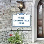 Custom Decorative Sign, Personalized Metal Sign for Business, Driveway, Home, Airbnb, Office Door Plaque, Blue Light Sign, 18x24 Inches, ACM, Fade Resistant, Made in USA by Sigo Signs