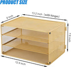 EASEPRES Paper Organizer Tray, 3 Tier Mesh Desk File Organizer Letter Sorter Holder for Home Office, Gold