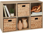 Best Choice Products 6-Cube Storage Organizer, 11in Shelf Opening, Bookcase, Display Shelf, Customizable w/ 3 Removable Back Panels – Light Oak